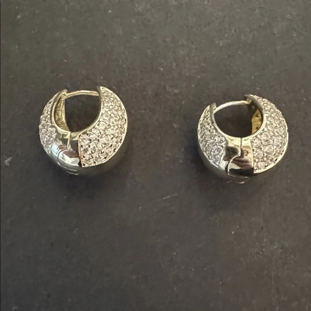 Melinda Maria Gold Norah Split Pave Earrings NWT